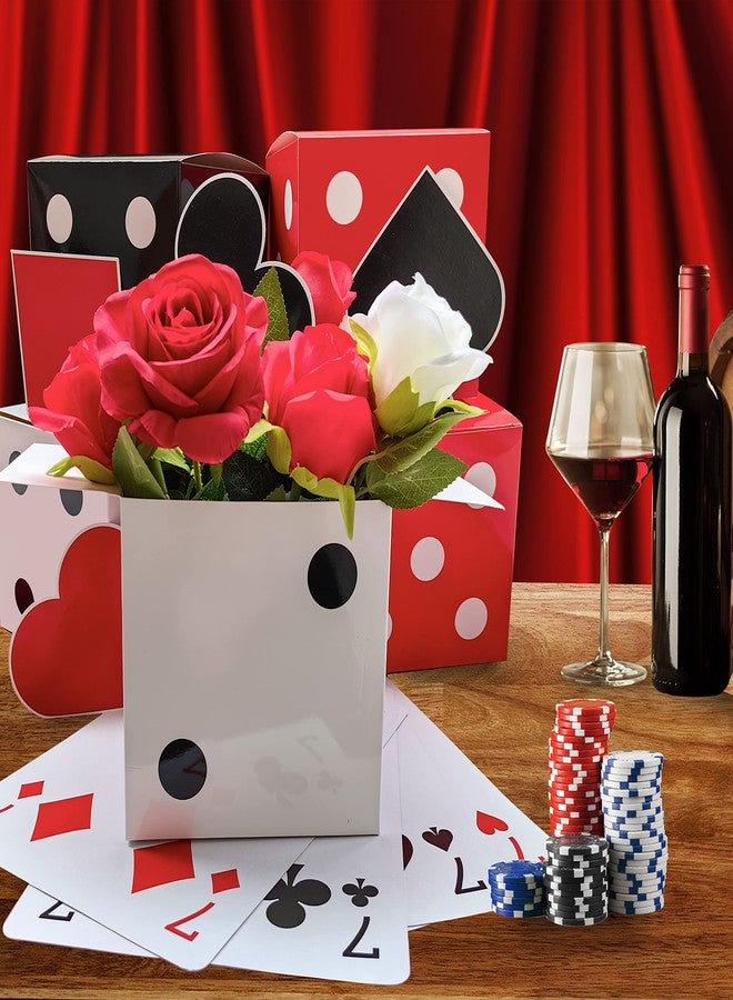 Eylola 12 Pcs Dice Favor Boxes 6 x 6 x 6 Inch dice Boxes Bulk for centerpieces Casino Party Decorations Game Night Decorations Casino Themed Party Goodie Boxes Gift Box (Black, White, Red) - Image 5